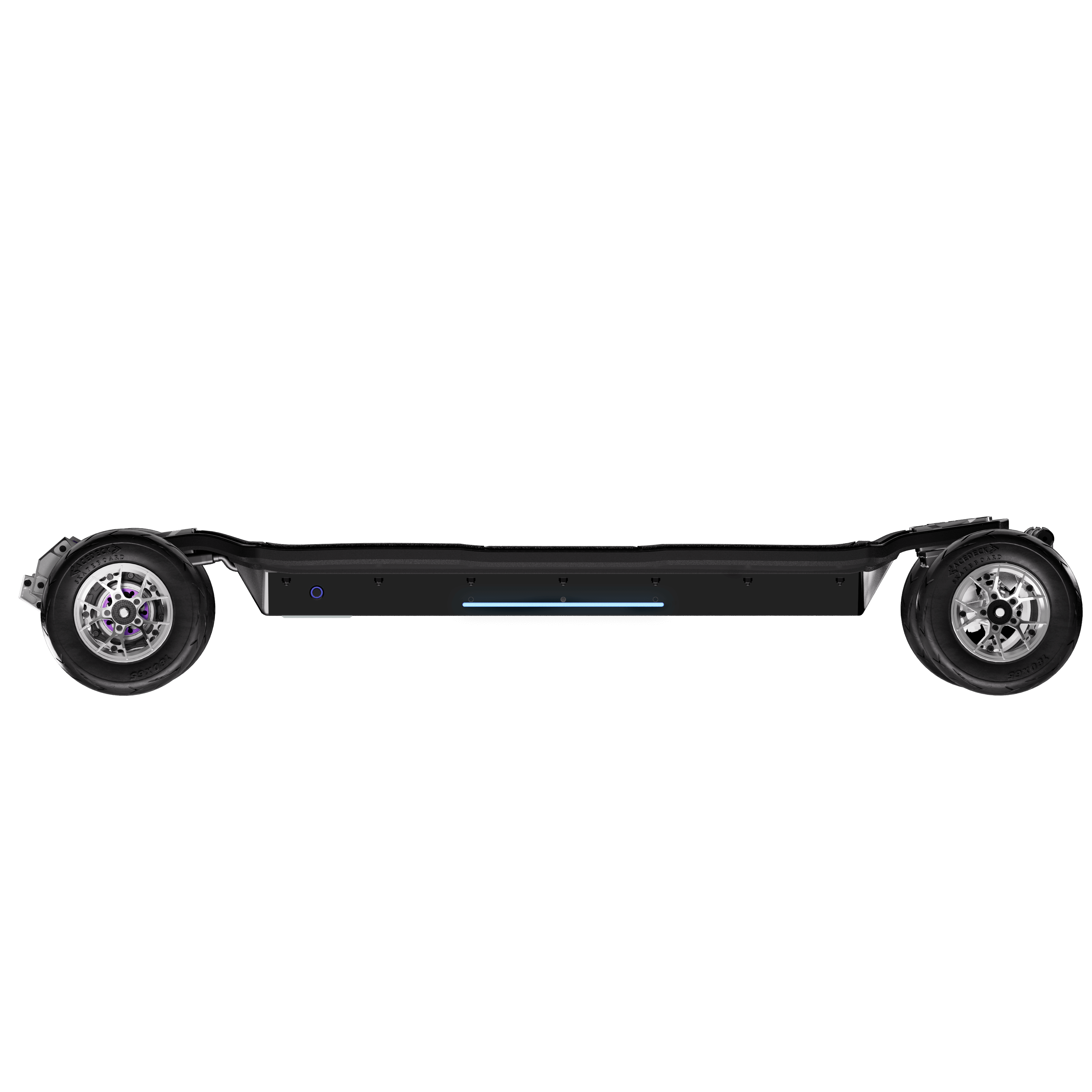left profile view of acedeck nomad n3 electric skateboard