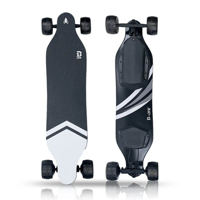 B-One Electric Entry Level Electric Skateboard Top and Bottom View