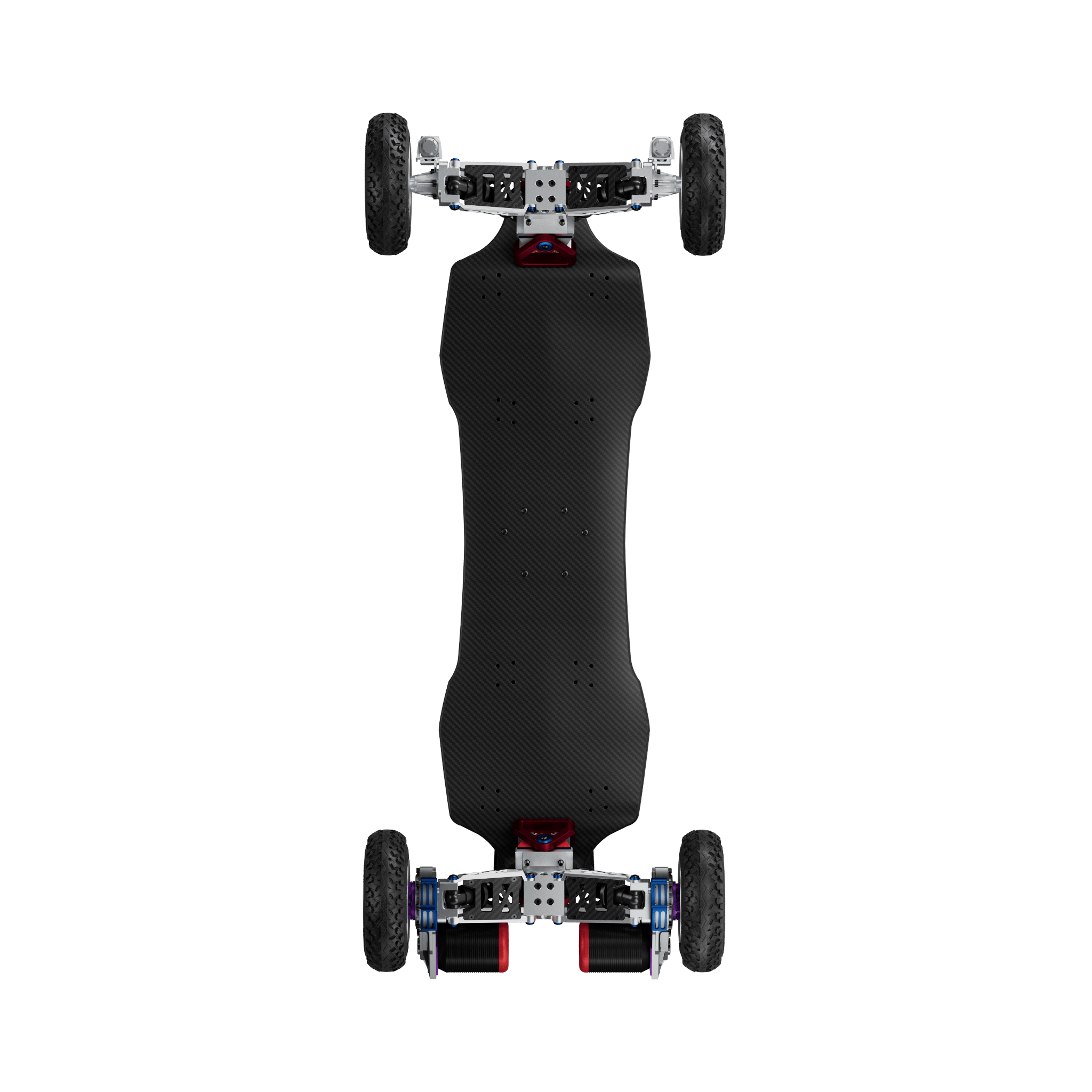 top down view of acedeck nyx z3 electric skateboard