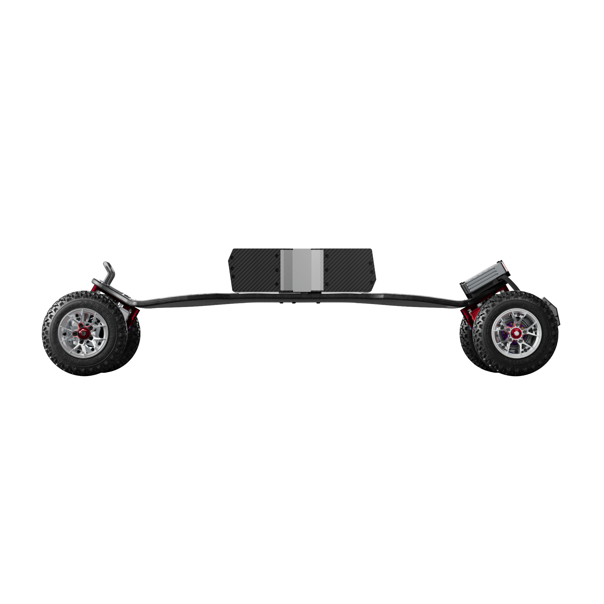 horizontal profile view of acedeck nyx z3 electric skateboard